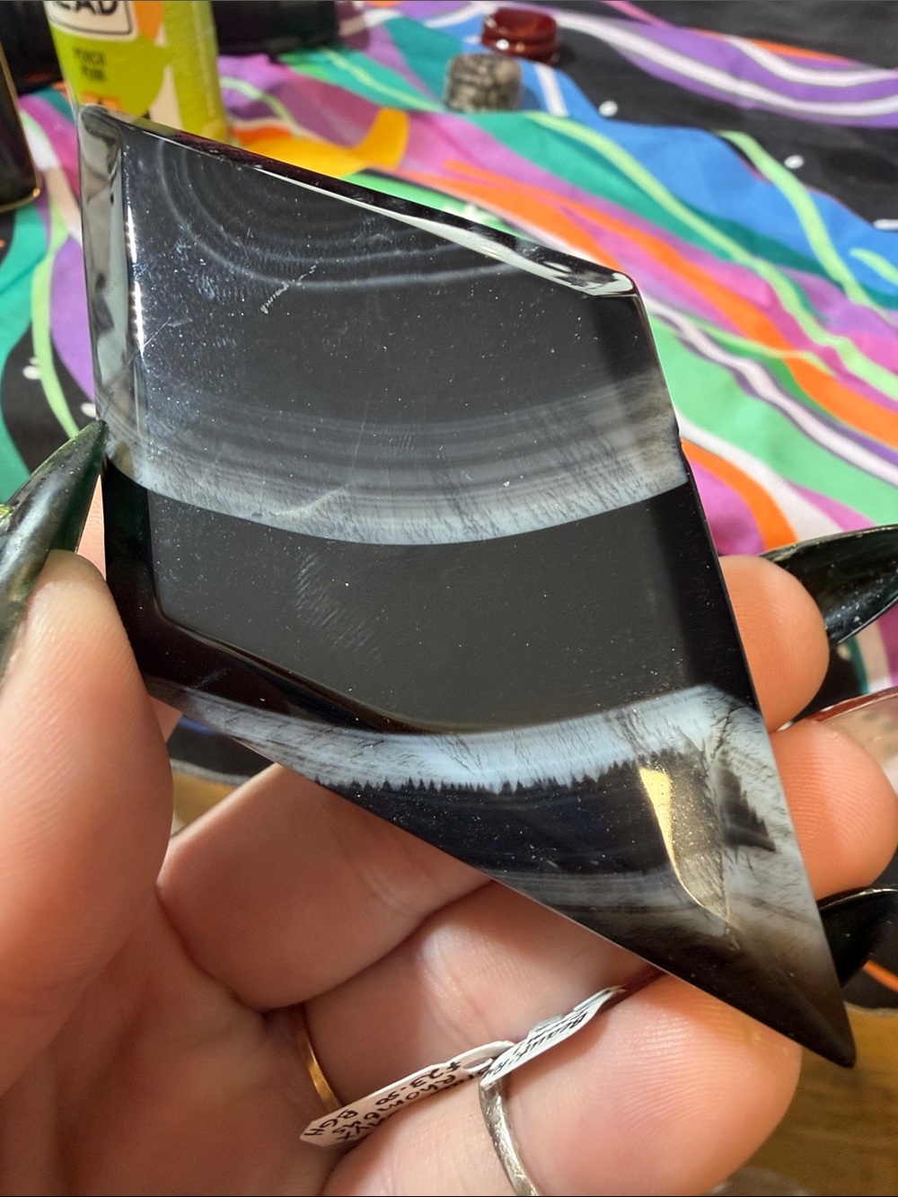 Black Mexican agate kite shaped- polished